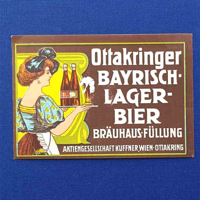 Ottakringer Bayrisch-Lager Bier, Etikett, um 1910