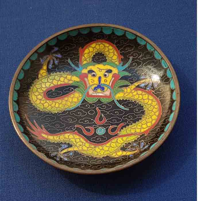 Cloisonne, Tellerchen, Drachenmotiv