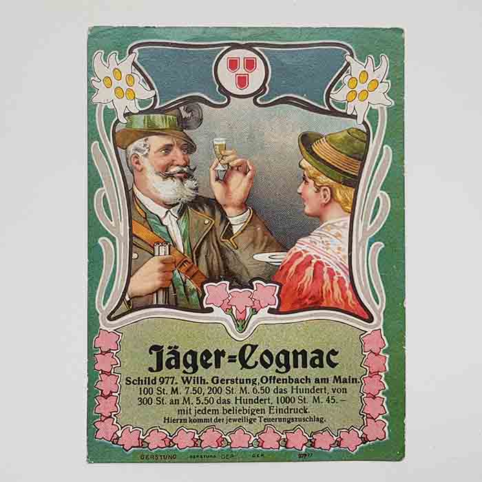 Jäger - Cognac, W. Gerstung, Etikett, original