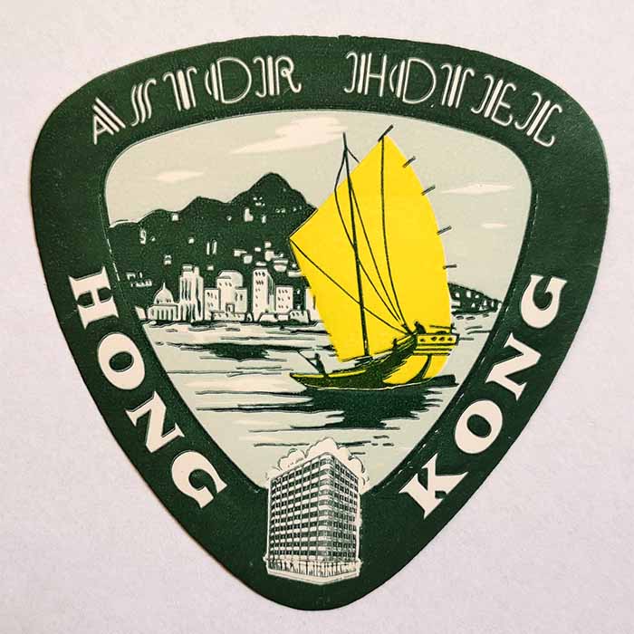 Astor Hotel, Hong Kong, Label, Kofferkleber