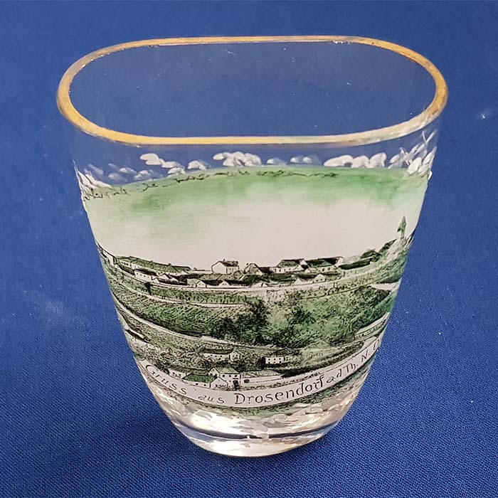 Drosendorf an d. Thaya, Souvenir-Glas, bemalt