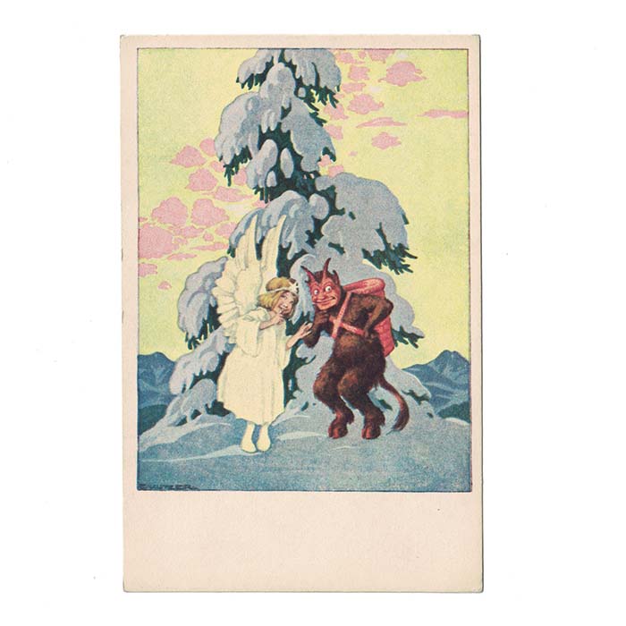 Krampus & Engelchen, Ernst Kutzer, AK