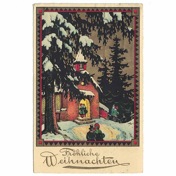 Fröhliche Weihnachten, Grußkarte, 1933