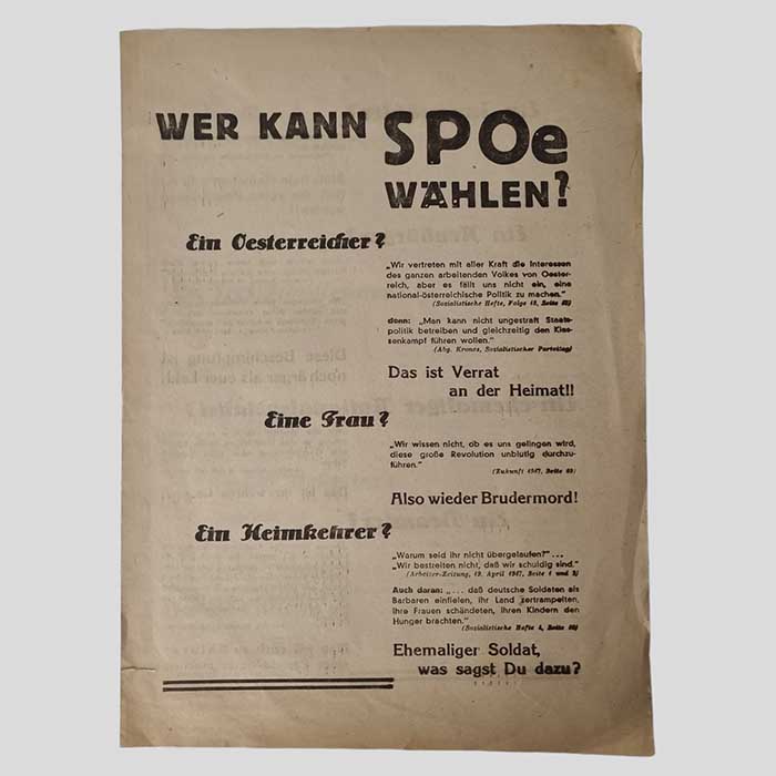 Wahlwerbung, ÖVP, 1947, Politik