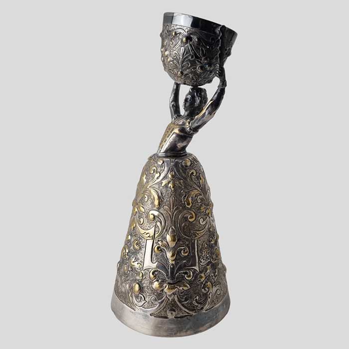 Hochzeitsbecher - Brautbecher, versilbert, um 1850