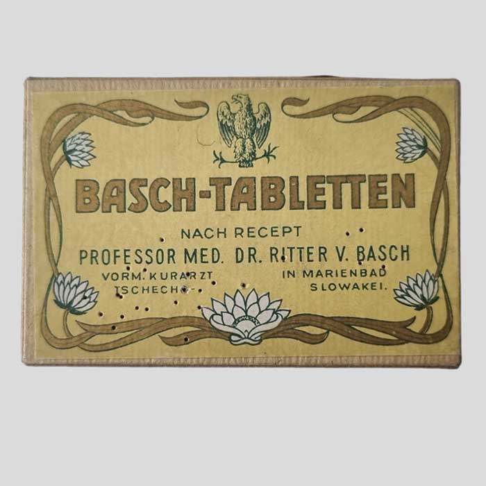 Basch-Tabletten, Jugendstil, Pappschachtel 