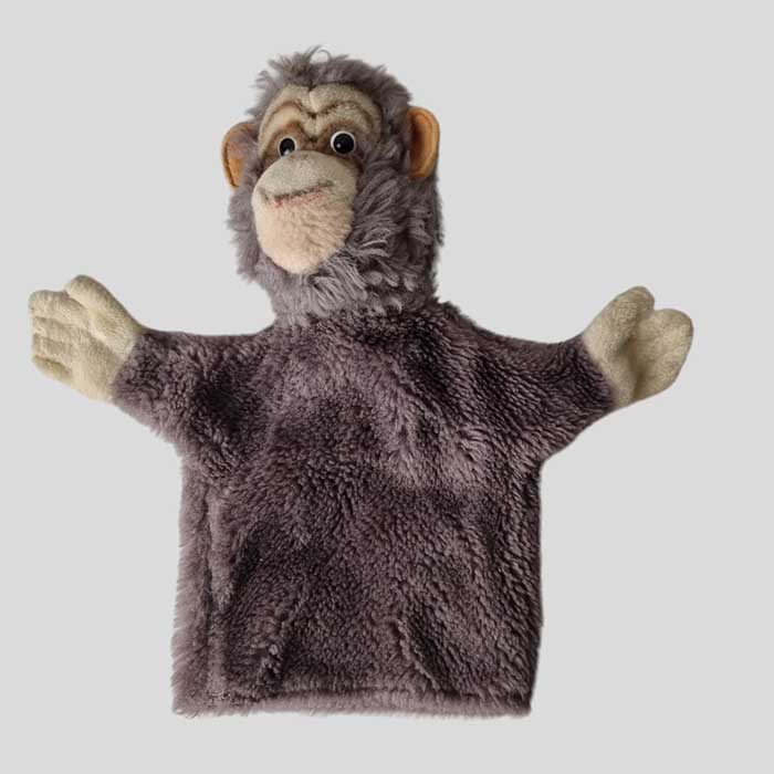 Handpuppe, Affe, Glasaugen, alt