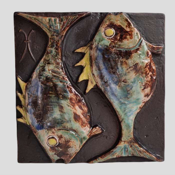 Fische, Wandbild, Keramik, Kunstobjekt