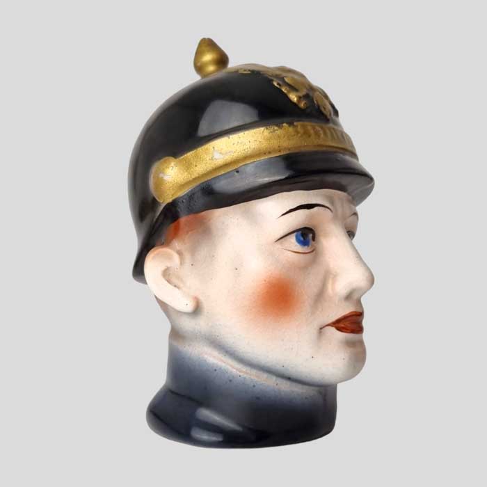 Sparkasse, Keramik, Soldat, Pickelhaube, um 1900