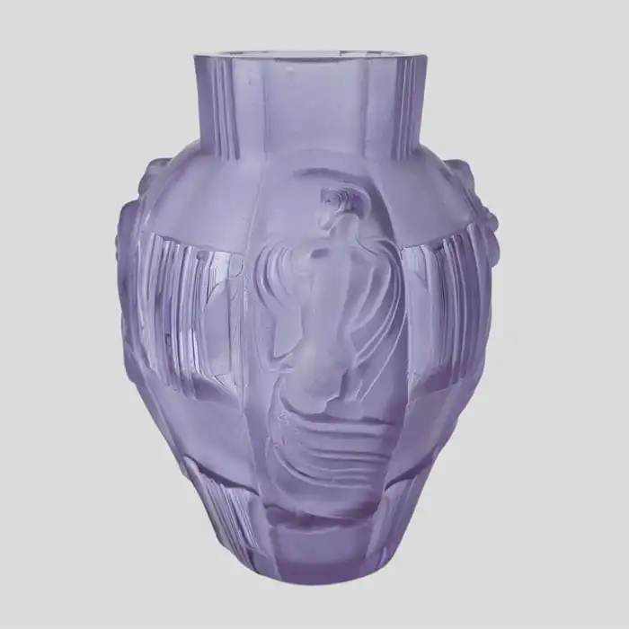 Vase, Art Deco, Böhmisch, geschliffen, Glas