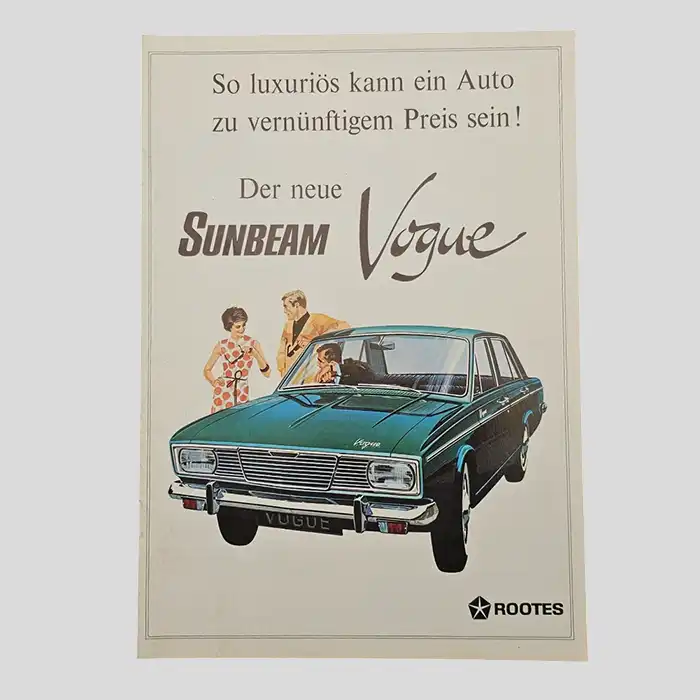 Sunbeam Vogue, Rootes, Autoprospekt