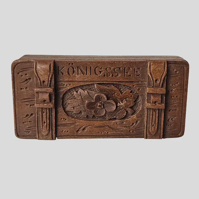 Streichholz-Box, Holz, um 1888, Königssee