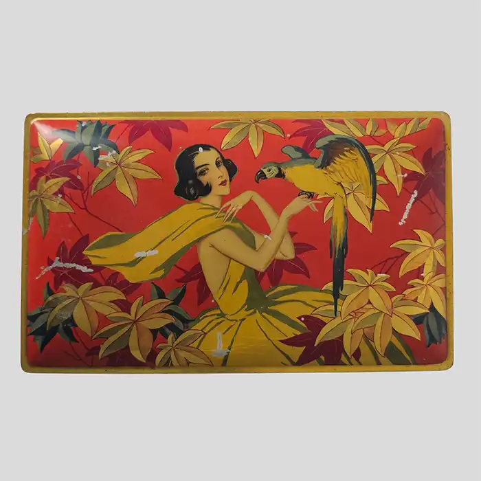Frauenmotiv, Art Deco, Blechdose