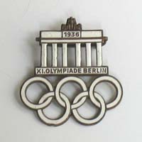 Olympiade Berlin, 1936, emailierter Button