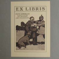 Exlibris, Polizeihund, Grafik: Paul Scheurich