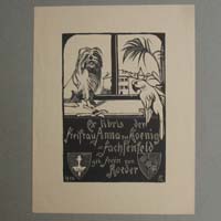 Exlibris, Adel, Hunde-Motiv, 1902