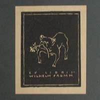 Exlibris, Wilhelm Fromm, Hundemotiv / Bulldogge