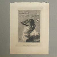 Exlibris, Hunde-Motiv / Collie, Freiherr v. Vietinghoff