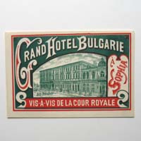 Grand Hotel Imperial, Sofia, Bulgarien, Label