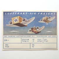 Norwegian Air Lines, Air Freight, Paket-Label