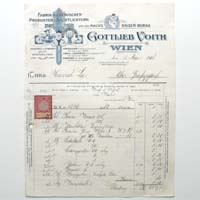 Gottlieb Voith, Wien, alte Rechnung, 1908
