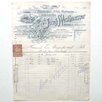 Josef Westhausser, Wien, alte Rechnung, 1908
