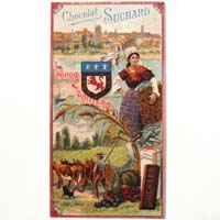 Chocolat Suchard, Neuchâtel, Werbekarte / Reklamebild