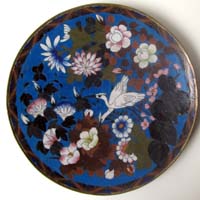 großer Cloisonné Teller, Asiatika, um 1900