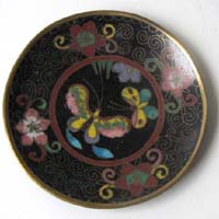 kleines Tellerchen, Cloisonné, Schmetterlingsmotiv