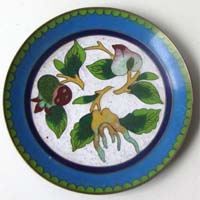 kleines rundes Tellcherchen, Cloisonné, emailliert