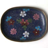 kleines Tellerchen, emailliert, Cloisonné, um 1900