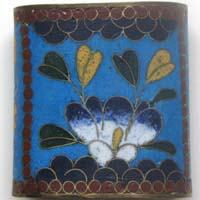 kleiner Behälter, Cloisonné, emailliertes Kupfer