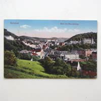 Karlsbad, Blick vom Panoramaweg, Ansichtskarte