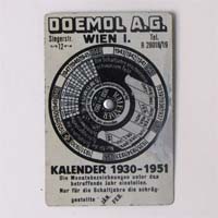 Taschenkalender auf Metall, Milchfabrik Doemol, 1930