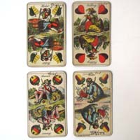 Skat-Spielkarten, sehr alt, Wilhelm Tell Motive