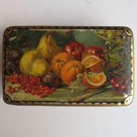 Rare old tin, beautiful fruit lithography