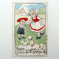 illustrierter Oster-Gruß, Ansichtskarte