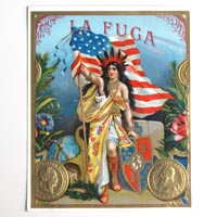 La Fuga, Label, Zigarren, US-Flagge & Indianerin