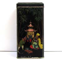 farbenprächtige  Teedose, Geisha-Motiv, sehr schön