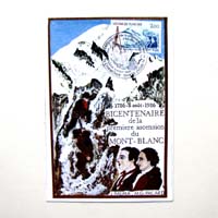 Sonderkarte, 100 Jahre Mont-Blanc Besteigung