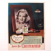 Chesterfield, Zigaretten, Werbegrafik, USA, um 1945