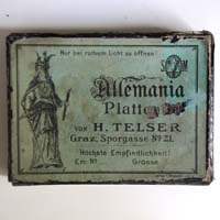 Allemania Fotoplatten, Schachtel, H. Telser Graz