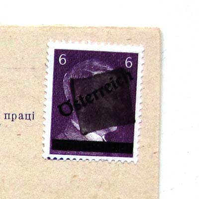 Briefmarke, Dt. Reich überklebt mit Österreich