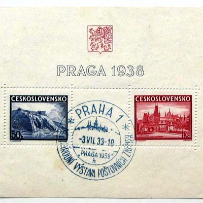 Briefmarkenbogen, CSR, Praga 1938