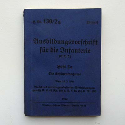 Ausbildungsvorschriften für die Infantrie, 1942