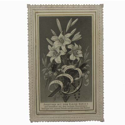 Kleid Marias, Rosenkranz, Andachtsbildchen
