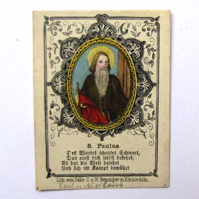 Heiliger Paulus, Heiligenbildchen