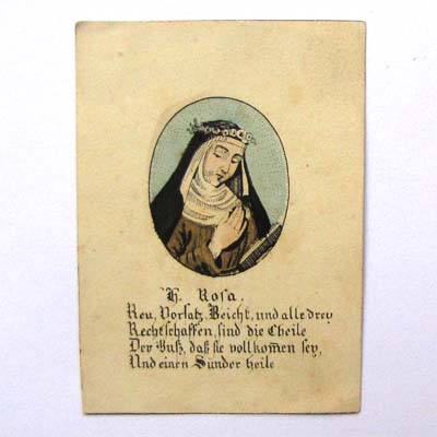 Heilige Rosa, Heiligenbildchen