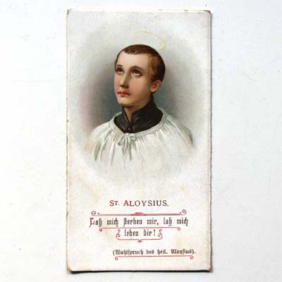 Heiliger Aloysius, Heiligenbildchen