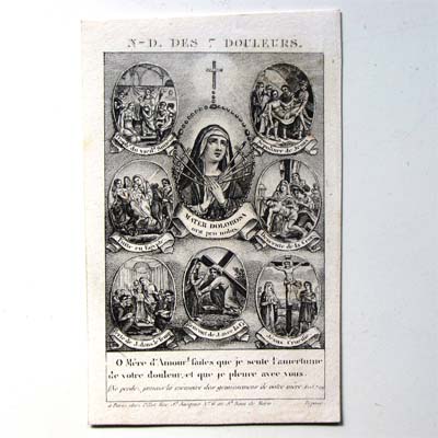 7 Leiden der Maria, Andachtsbildchen